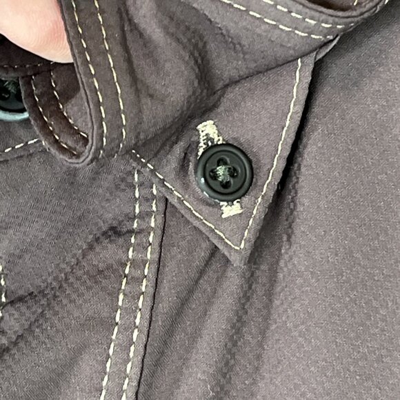 Ariat Tek Button Down Shirt Mens Med Brown  Performance Heat Series Button Up - Picture 9 of 10